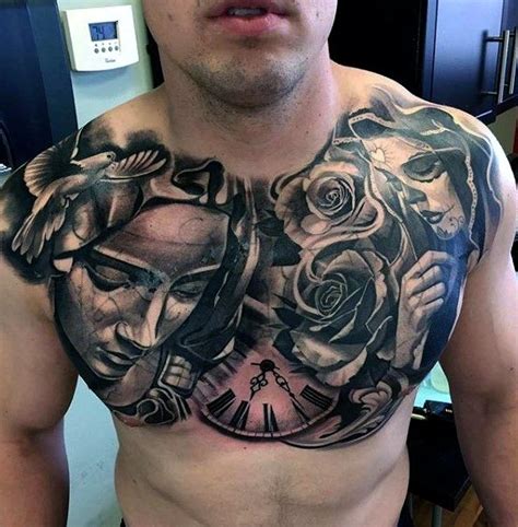 30 ideas de TATUAJES EN EL PECHO de hombre/mujer。